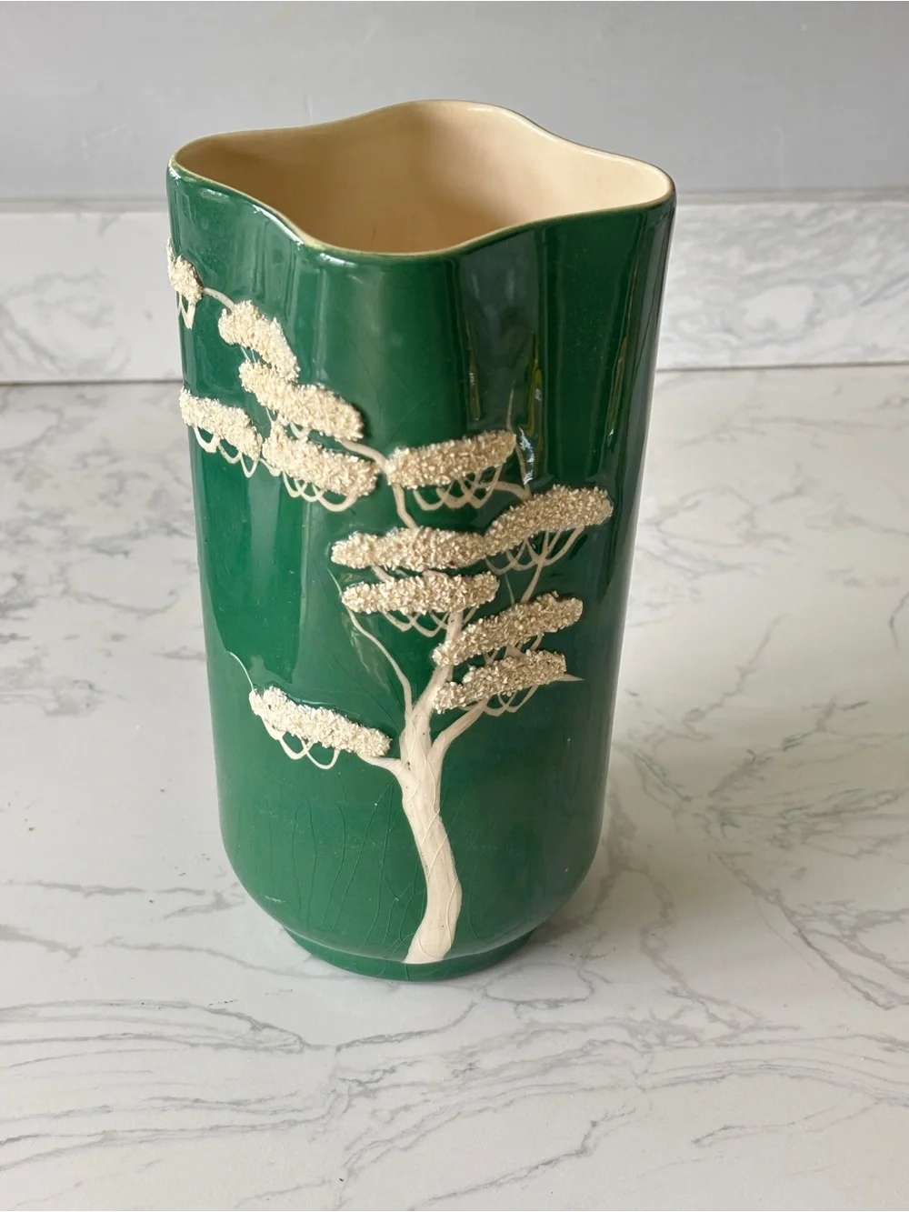 WEIL WARE CALIFORNIA POTTERY MING TREE STUDIO VASE, HAND MARKED 1924